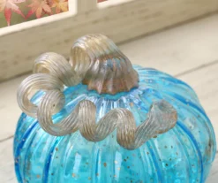 5" Blue Speckled Glass Pumpkin -Home Furnishing Store 810491578 A0 4