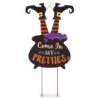 "My Pretties" Black & Orange Witch In Cauldron Yard Sign