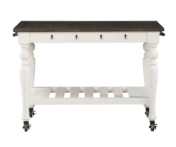 Barclay Ivory & Dark Oak Rolling Kitchen Cart