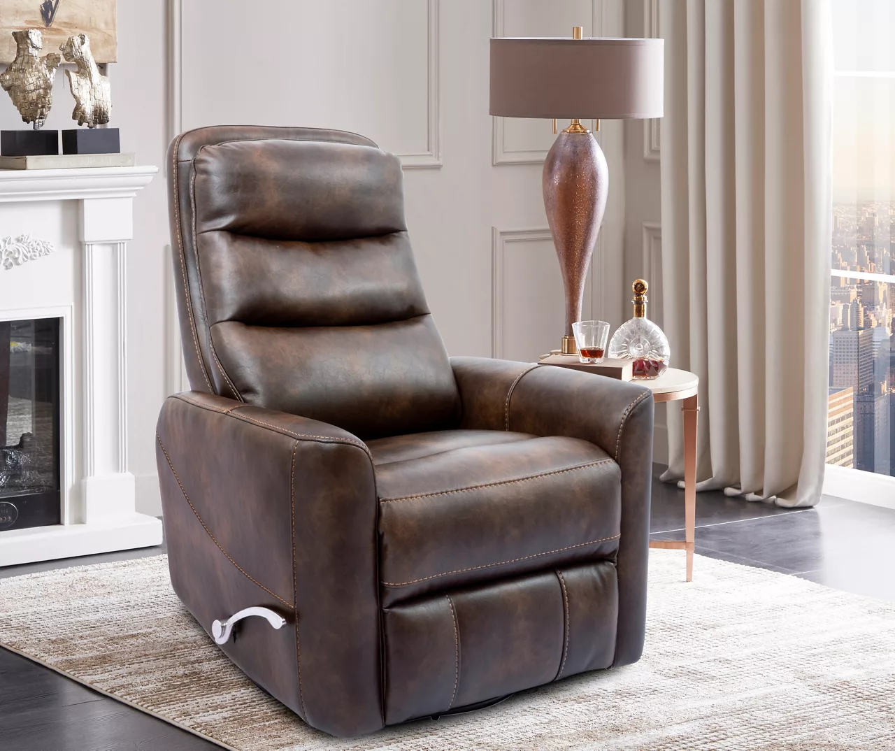 Real Living Bolero Faux Leather Swivel Glider Recliner 4 Real Living Bolero Faux Leather Swivel Glider Recliner - Image 4
