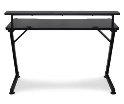 Black LED Gaming Desk With Riser -Home Furnishing Store 810499569 1