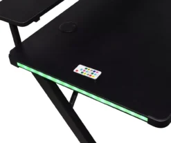 Black LED Gaming Desk With Riser -Home Furnishing Store 810499569 5