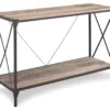 Brown & Black Metal Console Table