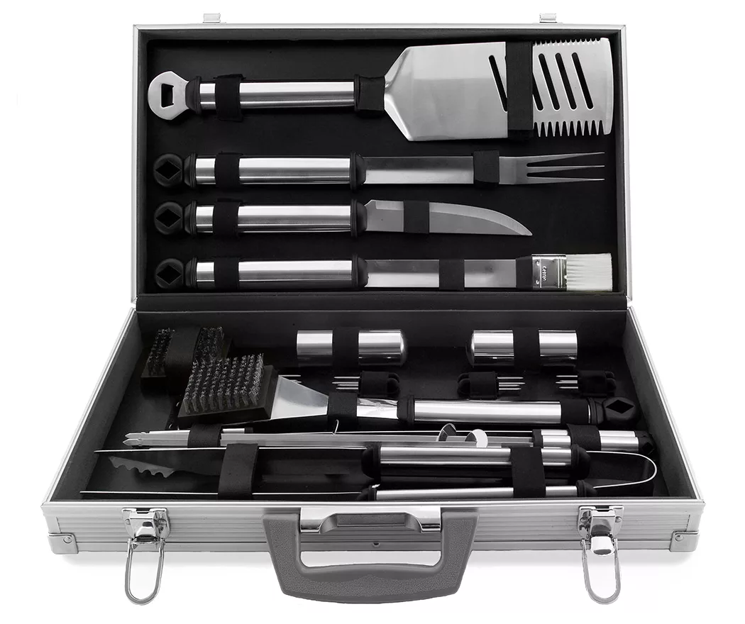 Stainless Steel 22-Piece Grilling Tool Set & Aluminum Case 2 Stainless Steel 22-Piece Grilling Tool Set & Aluminum Case - Image 2