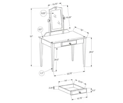 White Wood Vanity With Mirror -Home Furnishing Store 810502793 3