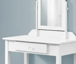 White Wood Vanity With Mirror -Home Furnishing Store 810502793 4