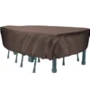 124" Mocha Heavy Duty Rectangle Patio Set Cover