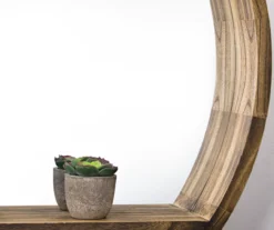 Brown Wall Mirror With Storage Shelf -Home Furnishing Store 810509324 4