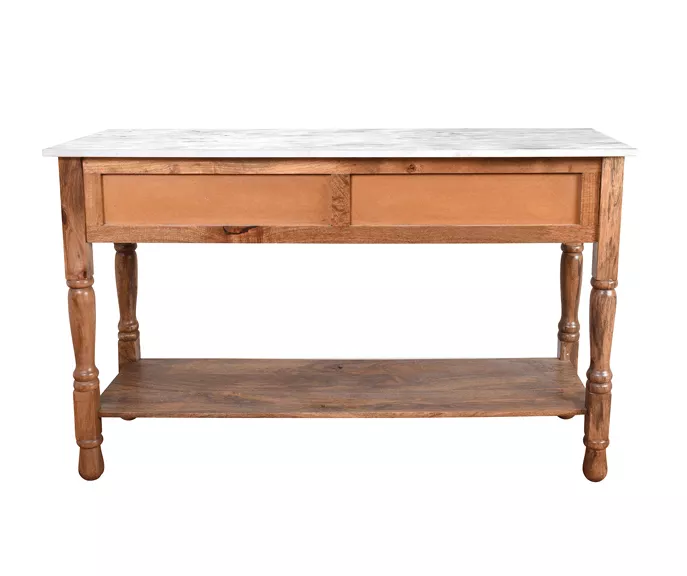 Marble & Mango Wood Console Table 5 Marble & Mango Wood Console Table - Image 5