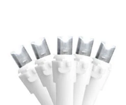 Pure White LED Wide Angle Light Set On White Wire, 100-Lights