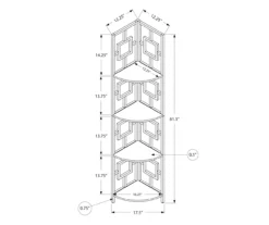 White Square 4-Shelf Corner Bookcase -Home Furnishing Store 810512902 3