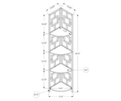 Espresso Square 4-Shelf Corner Bookcase -Home Furnishing Store 810512903 3
