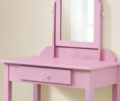 Pink Vanity Table With Mirror -Home Furnishing Store 810512906 4