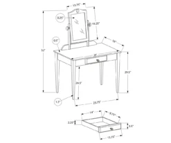 Gray Vanity Table With Mirror 7 Gray Vanity Table With Mirror -Home Furnishing Store 810512907 3
