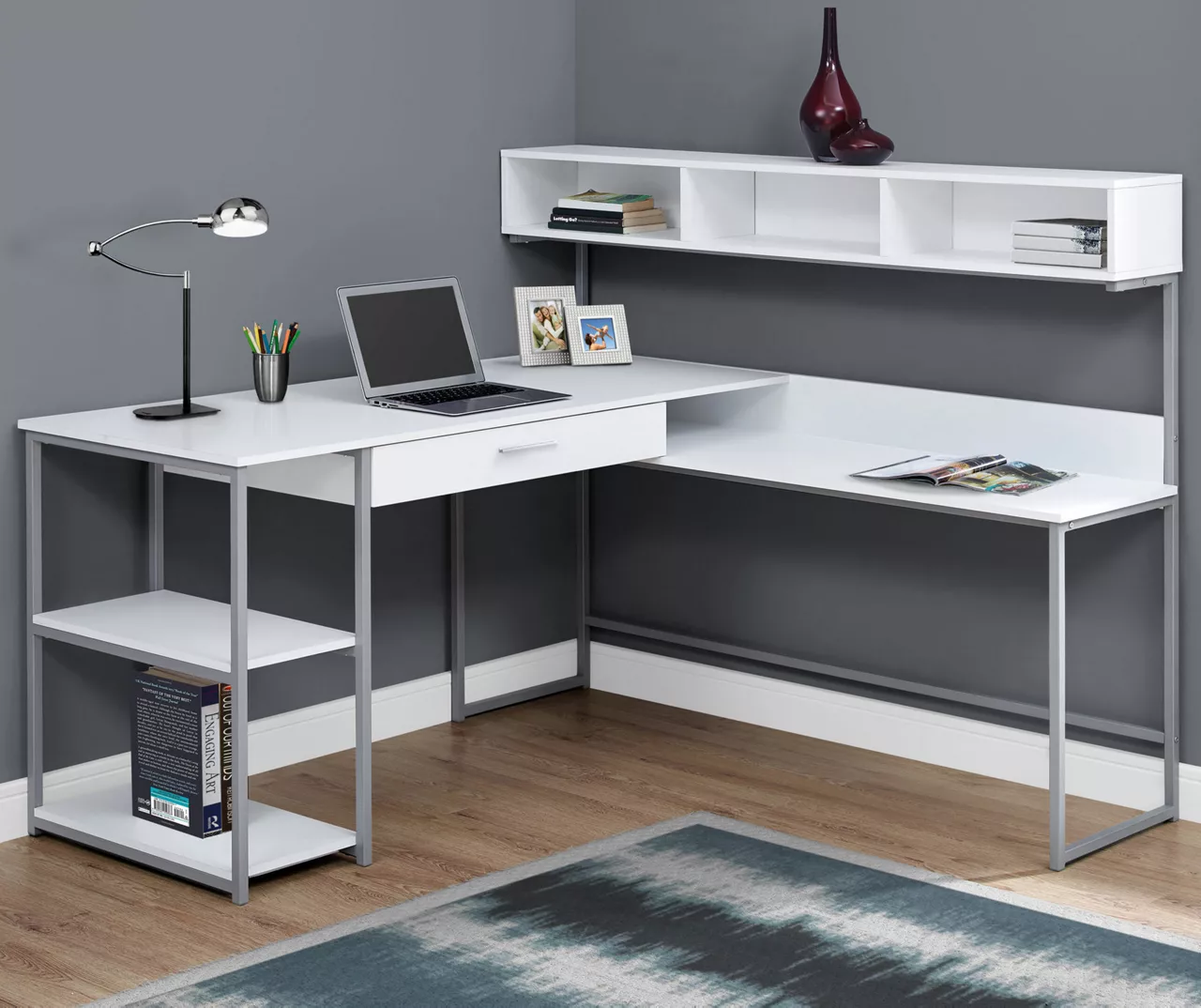 Monarch L-Shaped Corner Desk With Hutch 7 Monarch L-Shaped Corner Desk With Hutch - Image 7