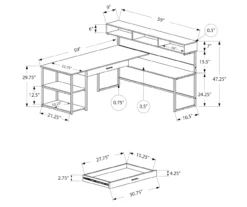 Monarch L-Shaped Corner Desk With Hutch 17 Monarch L-Shaped Corner Desk With Hutch -Home Furnishing Store 810512935 3