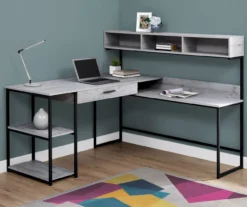 Monarch L-Shaped Corner Desk With Hutch 12 Monarch L-Shaped Corner Desk With Hutch -Home Furnishing Store 810512937 1