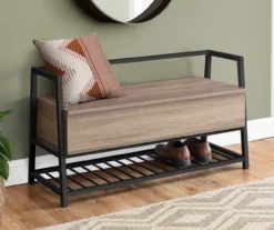 Dark Taupe Storage Bench