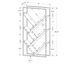 Gray 5-Shelf Slanted Bookcase -Home Furnishing Store 810512987 3