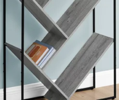 Gray 5-Shelf Slanted Bookcase -Home Furnishing Store 810512987 4