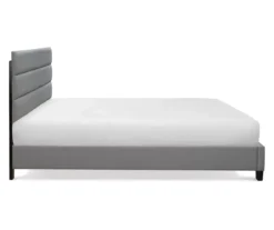 Gray Hudson King Upholstered Linen Fabric Bed -Home Furnishing Store 810513494 11