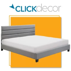 Gray Hudson King Upholstered Linen Fabric Bed -Home Furnishing Store 810513494