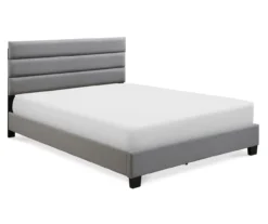 Gray Hudson Queen Upholstered Linen Fabric Bed -Home Furnishing Store 810513495 2