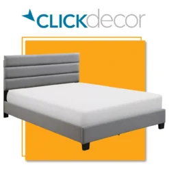 Gray Hudson Queen Upholstered Linen Fabric Bed -Home Furnishing Store 810513495