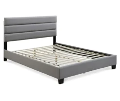 Gray Hudson Queen Upholstered Linen Fabric Bed -Home Furnishing Store 810513495 3