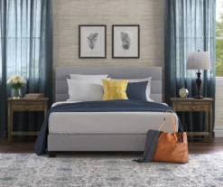 Gray Hudson Queen Upholstered Linen Fabric Bed -Home Furnishing Store 810513495 4