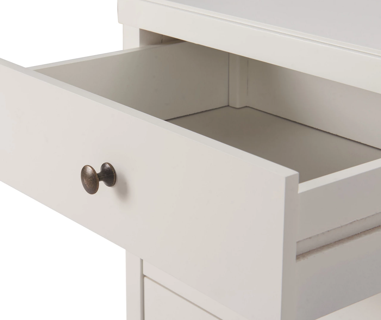White Finley Wood 3-Drawer Nightstand 10 White Finley Wood 3-Drawer Nightstand - Image 10
