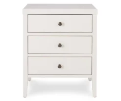 White Finley Wood 3-Drawer Nightstand 29 White Finley Wood 3-Drawer Nightstand -Home Furnishing Store 810513520 13