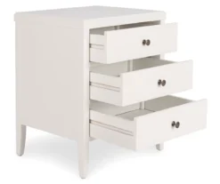 White Finley Wood 3-Drawer Nightstand 19 White Finley Wood 3-Drawer Nightstand -Home Furnishing Store 810513520 3