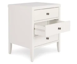 White Finley Wood 3-Drawer Nightstand 20 White Finley Wood 3-Drawer Nightstand -Home Furnishing Store 810513520 4