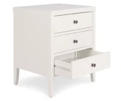 White Finley Wood 3-Drawer Nightstand 21 White Finley Wood 3-Drawer Nightstand -Home Furnishing Store 810513520 5