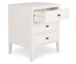 White Finley Wood 3-Drawer Nightstand 22 White Finley Wood 3-Drawer Nightstand -Home Furnishing Store 810513520 6