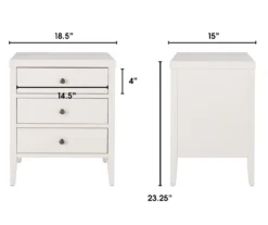White Finley Wood 3-Drawer Nightstand 23 White Finley Wood 3-Drawer Nightstand -Home Furnishing Store 810513520 7