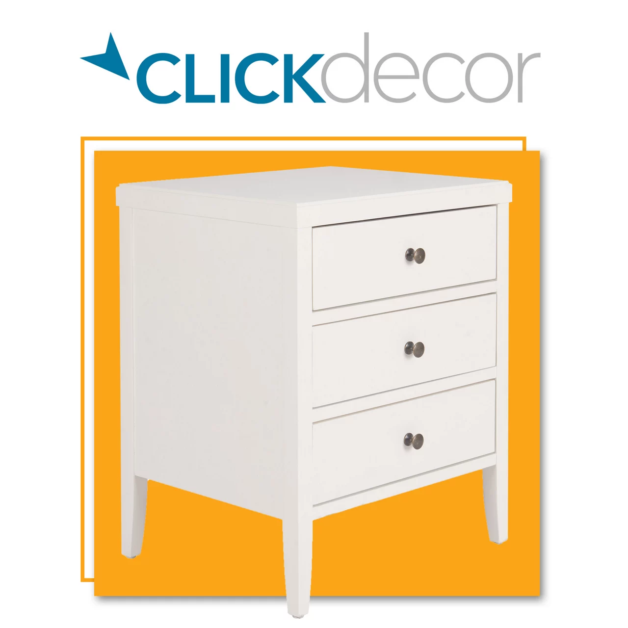 White Finley Wood 3-Drawer Nightstand 2 White Finley Wood 3-Drawer Nightstand - Image 2