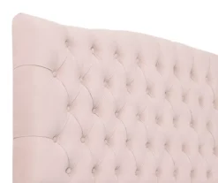 French Blush Pink Celeste Upholstered King Headboard -Home Furnishing Store 810513528 4