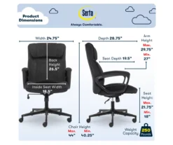 Hannah Charcoal Gray Microfiber Office Chair 31 Hannah Charcoal Gray Microfiber Office Chair -Home Furnishing Store 810513553 A0 3