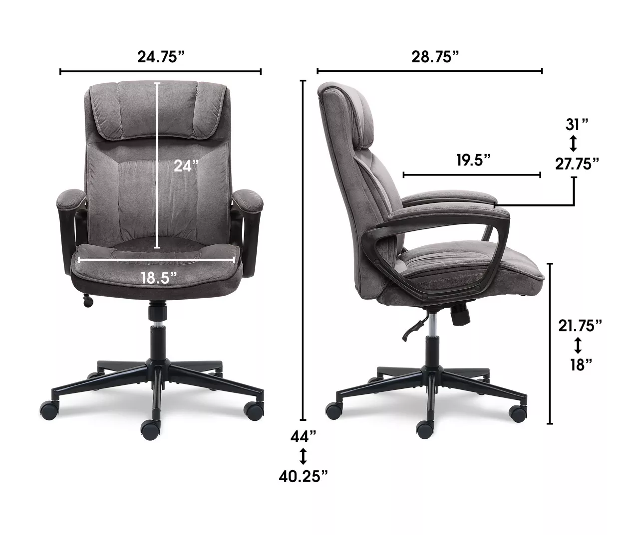 Gray & Black Executive Office Chair 12 Gray & Black Executive Office Chair - Image 12