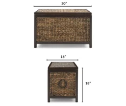 Rustic Black Wicker Storage Trunk 26 Rustic Black Wicker Storage Trunk -Home Furnishing Store 810513555 3