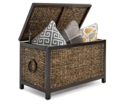 Rustic Black Wicker Storage Trunk 18 Rustic Black Wicker Storage Trunk -Home Furnishing Store 810513555 5