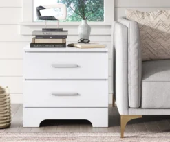 White Hudson 2-Drawer Wood Nightstand -Home Furnishing Store 810513558 3