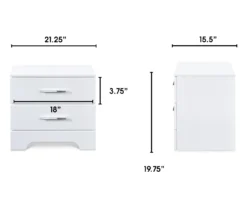 White Hudson 2-Drawer Wood Nightstand -Home Furnishing Store 810513558 4