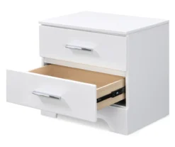 White Hudson 2-Drawer Wood Nightstand -Home Furnishing Store 810513558 6