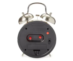 Sharp Brushed Nickel Twin Bell Alarm Clock 9 Sharp Brushed Nickel Twin Bell Alarm Clock -Home Furnishing Store 810514648 3