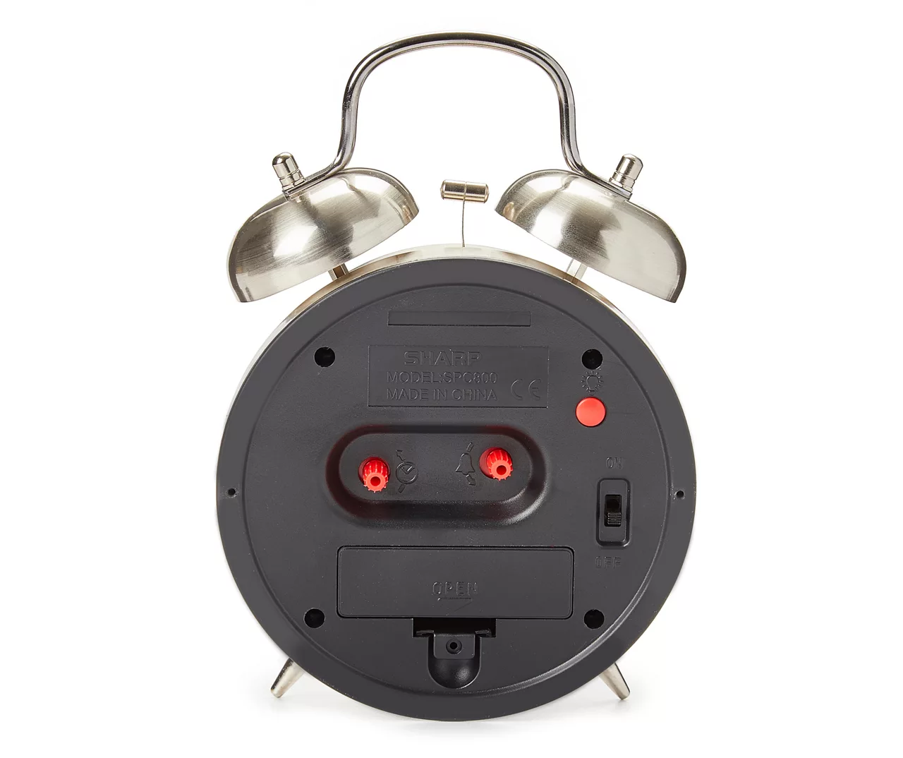 Sharp Brushed Nickel Twin Bell Alarm Clock 4 Sharp Brushed Nickel Twin Bell Alarm Clock - Image 4