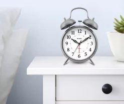 Sharp Brushed Nickel Twin Bell Alarm Clock 11 Sharp Brushed Nickel Twin Bell Alarm Clock -Home Furnishing Store 810514648 31