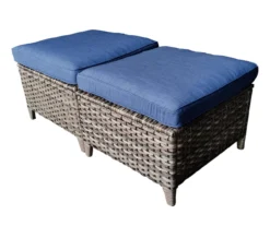 Oakmont Navy Replacement Patio Ottoman Cushions, 2-Pack -Home Furnishing Store 810516861 3